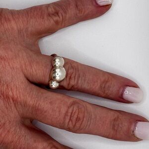 Pandora Sterling Silver Triple Bubble Ring, Size 7